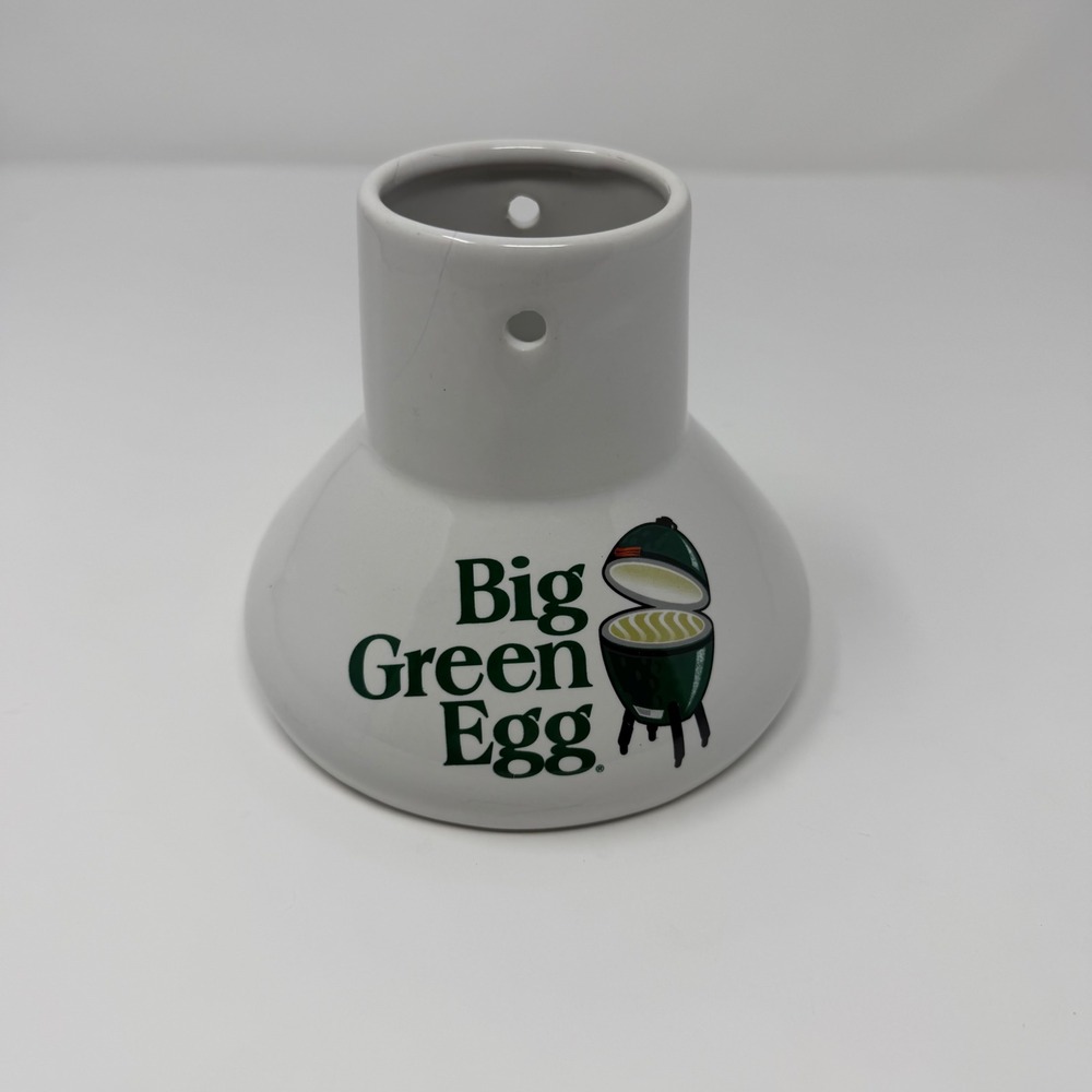 Big Green Egg Ceramic Chicken Roaster Vertical Beer Can Grill Cooker BBQ